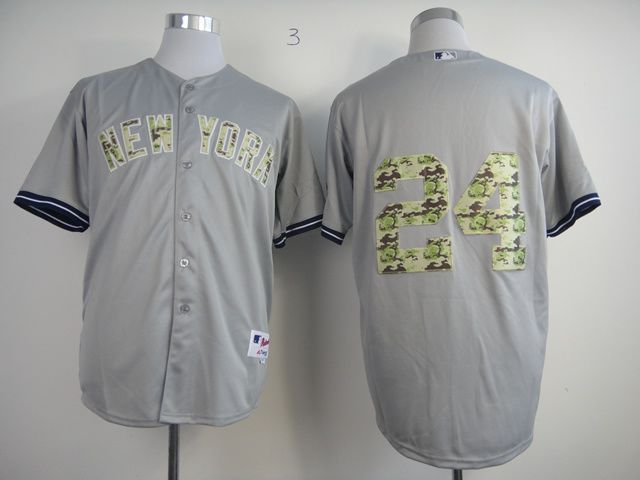 Men New York Yankees 24 No name Grey Camo MLB Jerseys